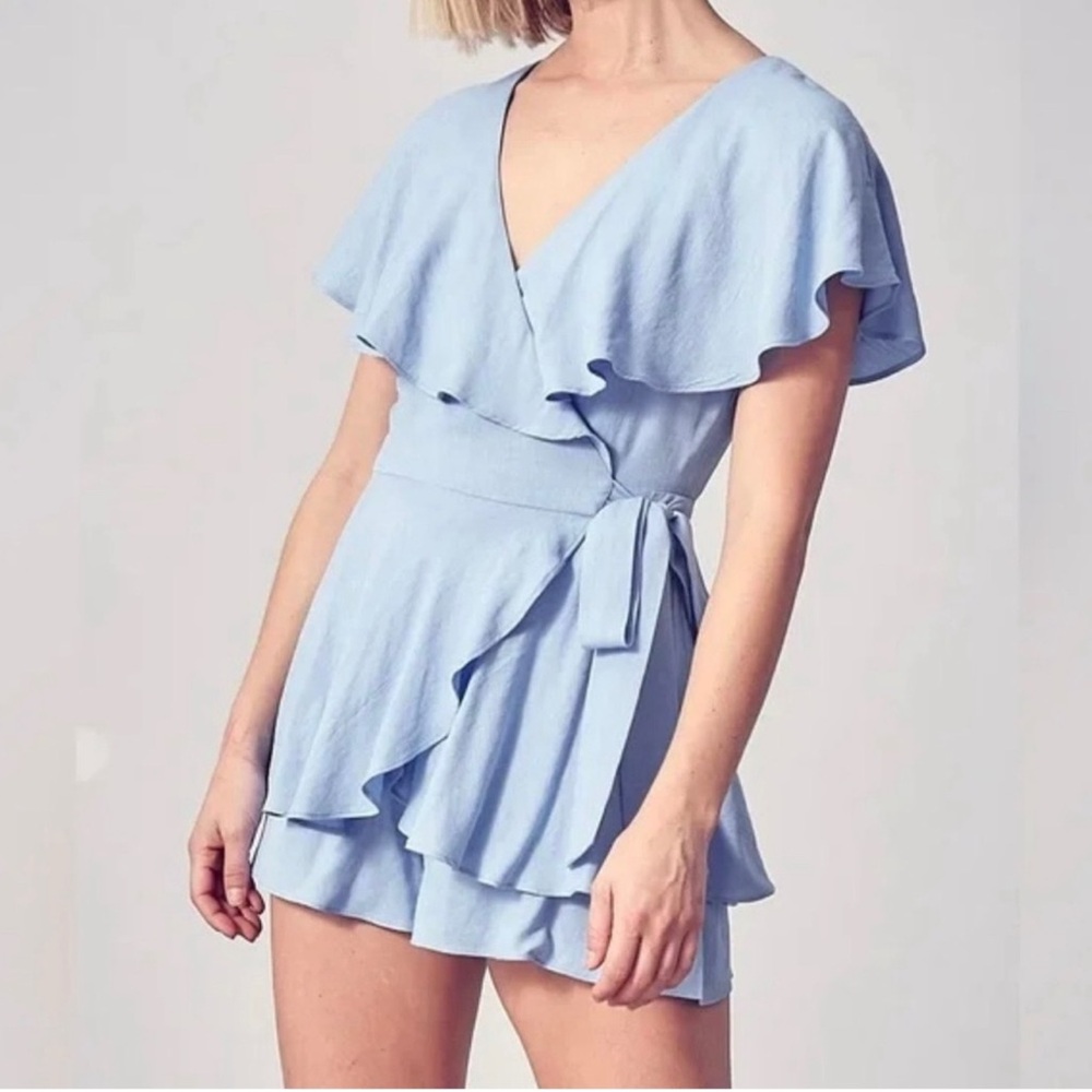 DO+BE Light Blue Ruffle Romper